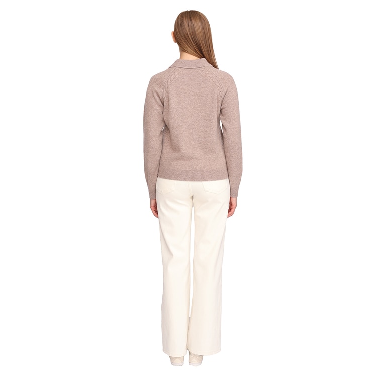 솔레지아 여성 울 100% 카라 가디건