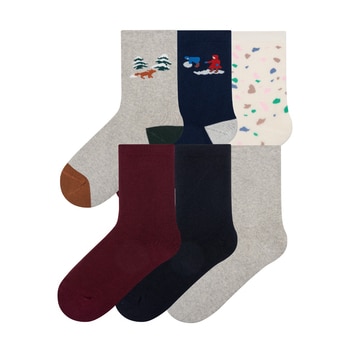 싹스탑 여성 통파일 양말 6족