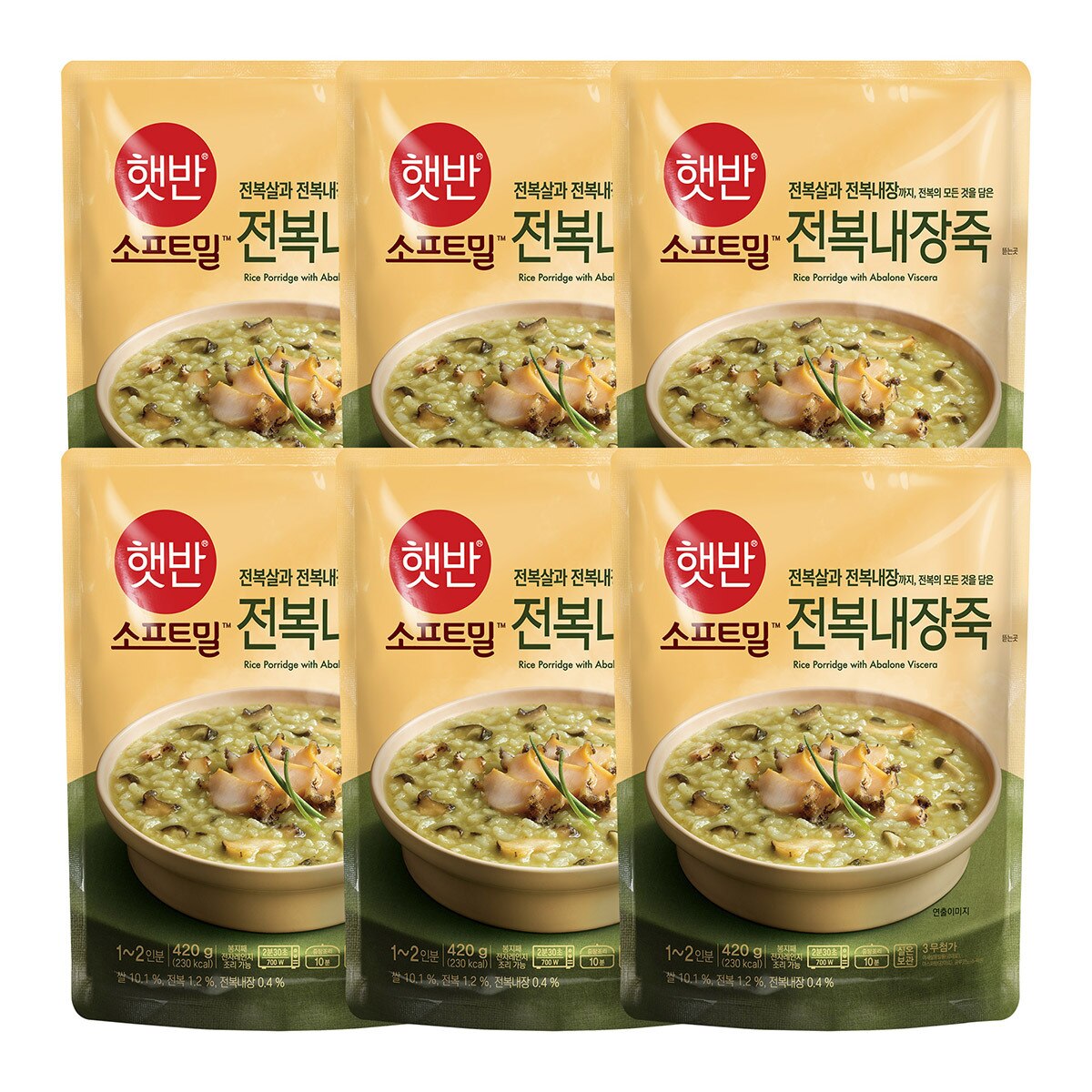 햇반 전복 내장죽 420g x 6팩