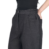 코데즈 컴바인 여성 코튼 밴딩 팬츠 - 데님라이크 블랙, S