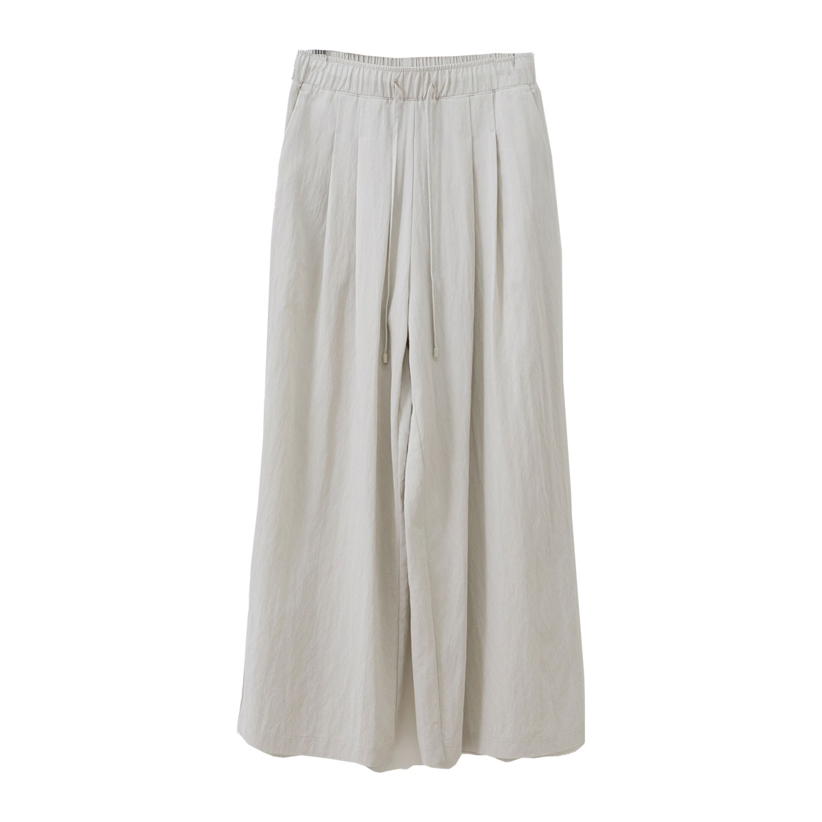 르샵 여성 핀턱 와이드 팬츠 - 라이트 베이지, M