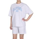 게스 여성 코튼 라운지 상하의 세트 - 라이트 그레이