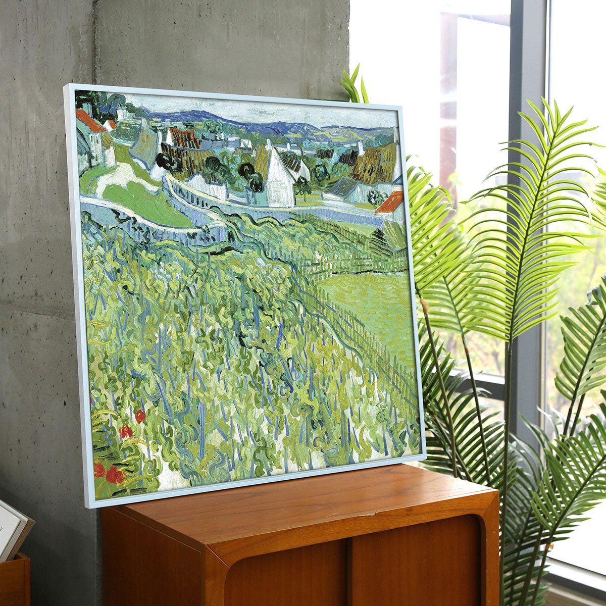 지클레 그림 액자 76x76cm - 고흐, 포토밭에서 바라 본 오베르