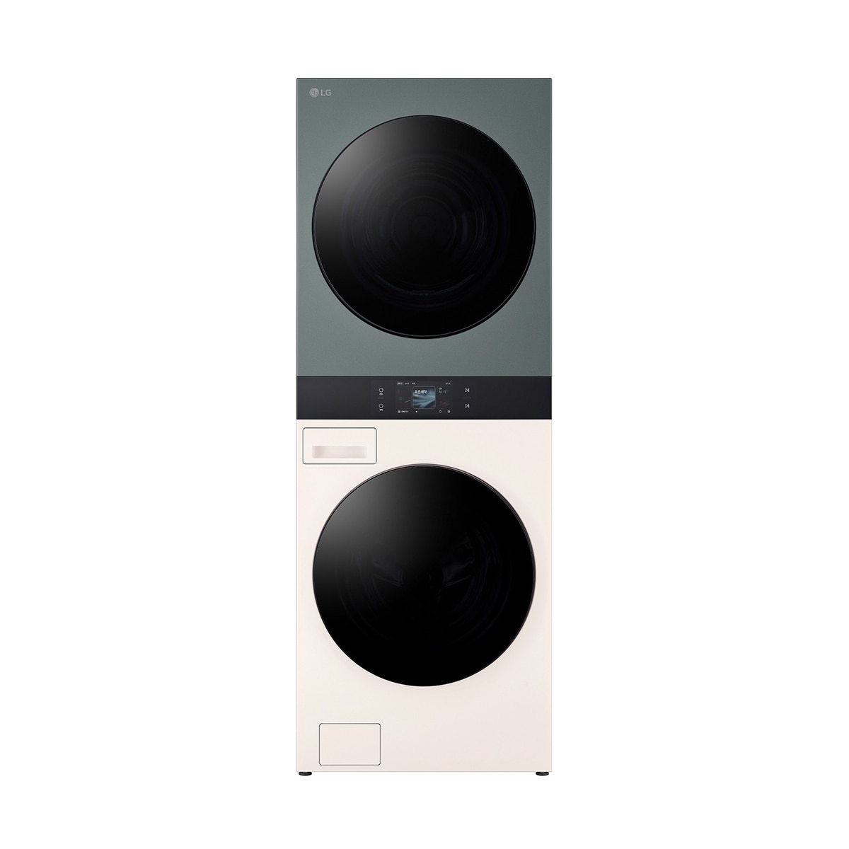 엘지 오브제 AI 워시타워 세탁 23kg&건조 23kg 베이지 그린