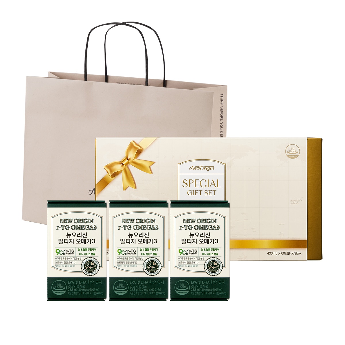 뉴오리진 rTG오메가3 선물세트 (30캡슐x 3) 뉴오리진 rTG오메가3 선물세트 (30캡슐x 3)