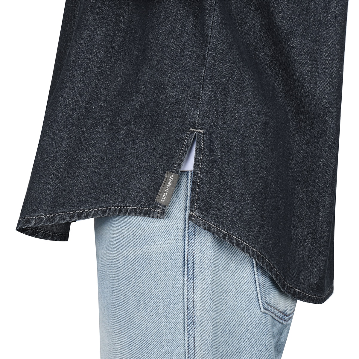 케네스콜 여성 데님 셔츠 - 블랙 인디고, L