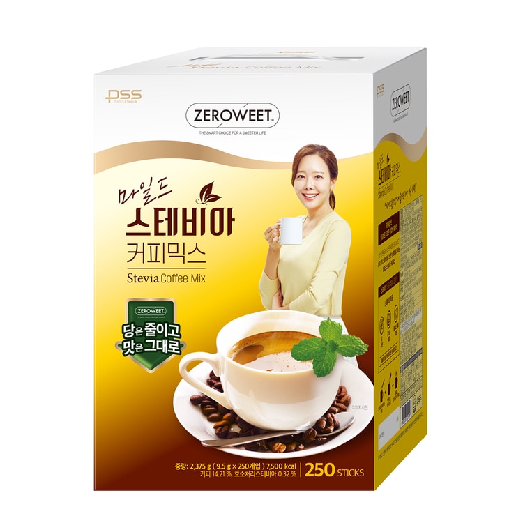 펄세스 제로윗 마일드 스테비아 커피믹스 9.5g x 250ct 펄세스 제로윗 마일드 스테비아 커피믹스 9.5g x 250ct