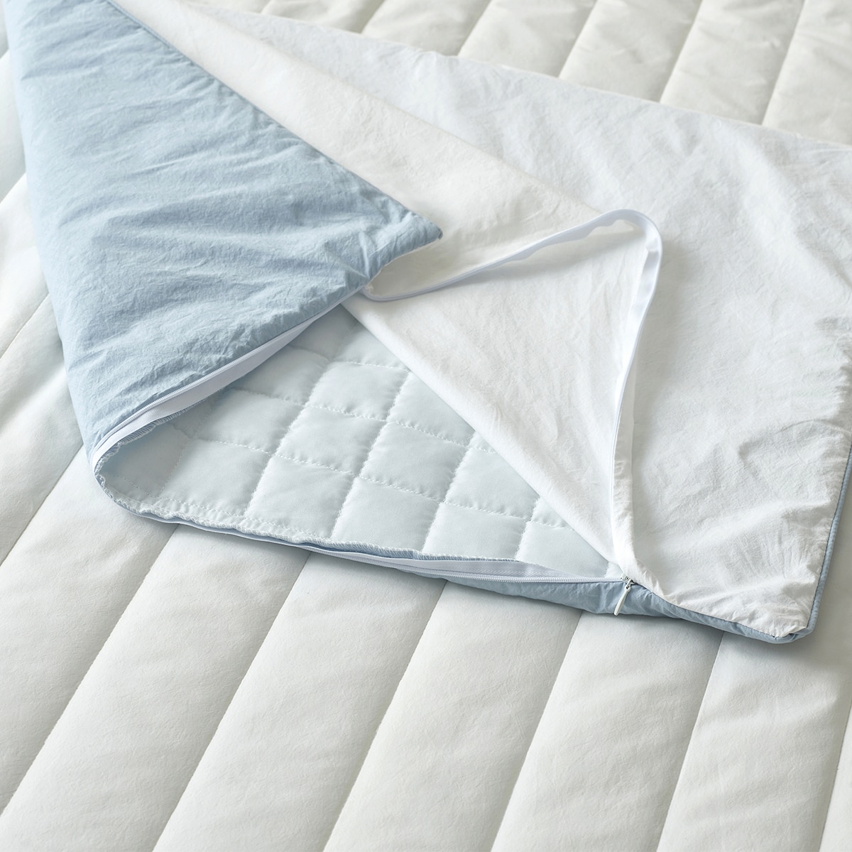 April At Home 80수 고밀도면 양면베개커버 2P 50 x 70cm - 블루+화이트