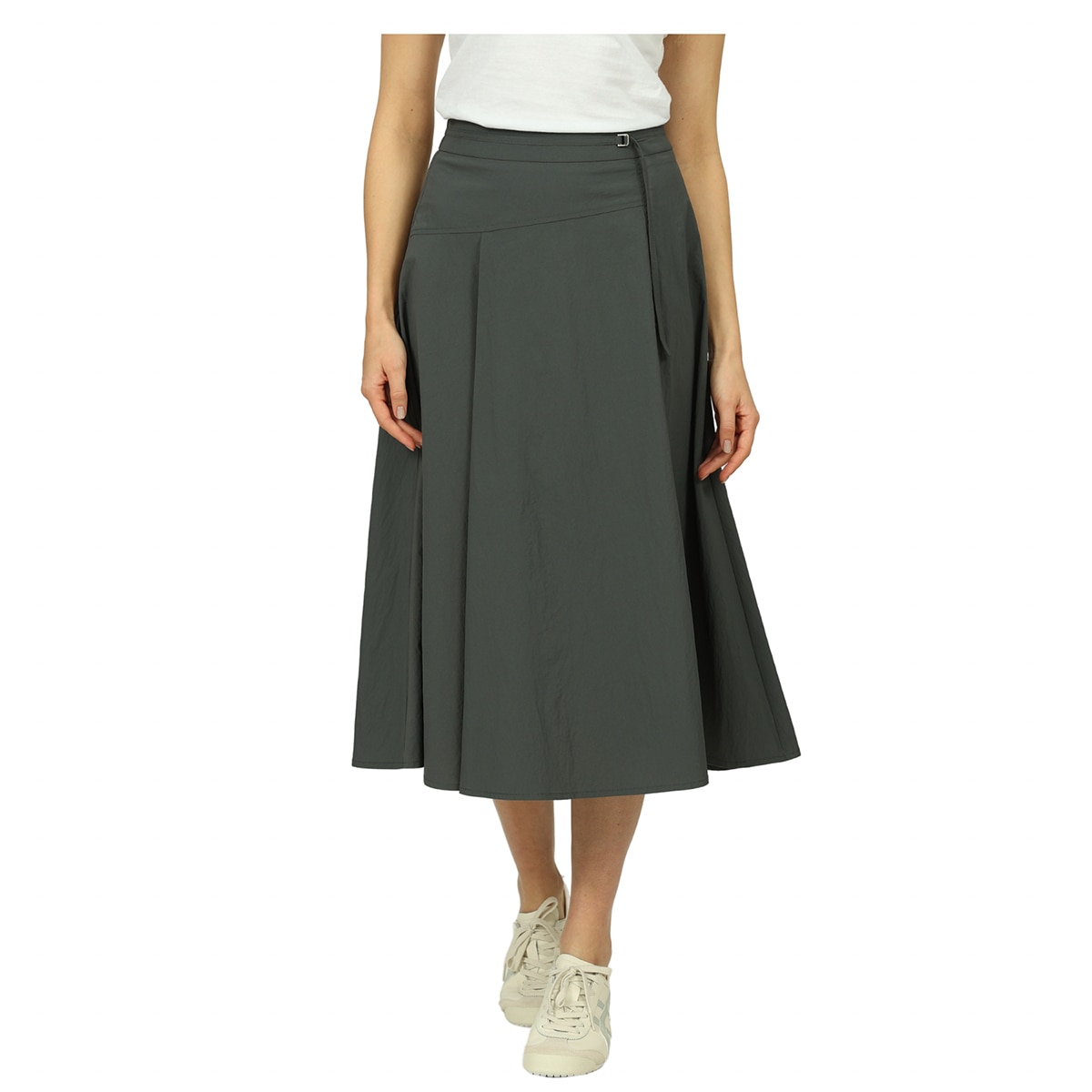 레니본 여성 플레어 스커트 - 그레이