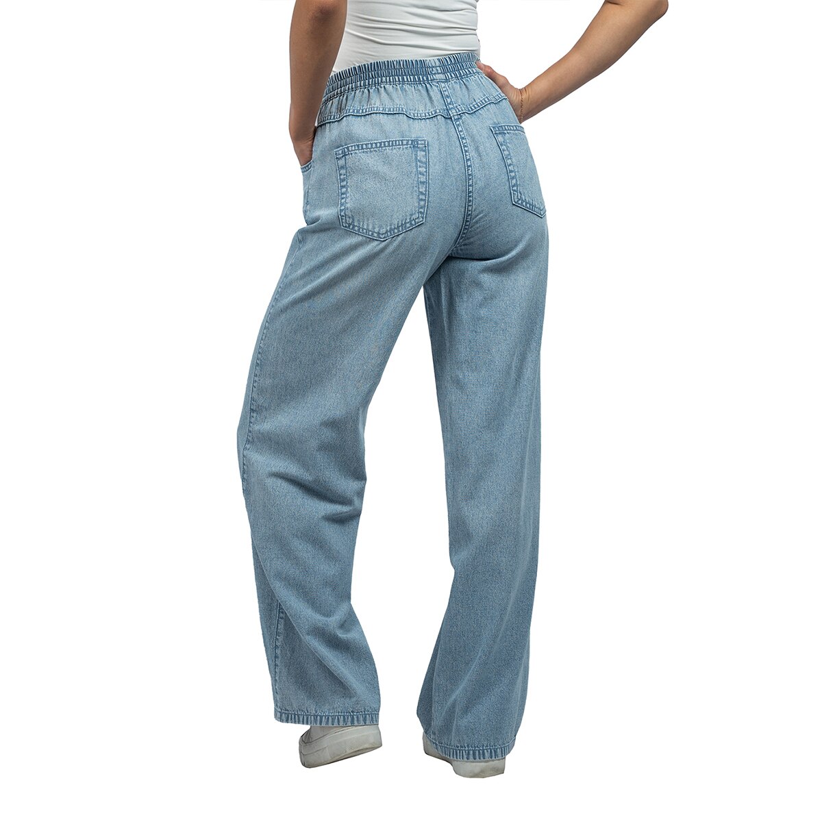 잭스 걸프렌드 여성 밴딩 데님 팬츠 - 라이트 워시, M