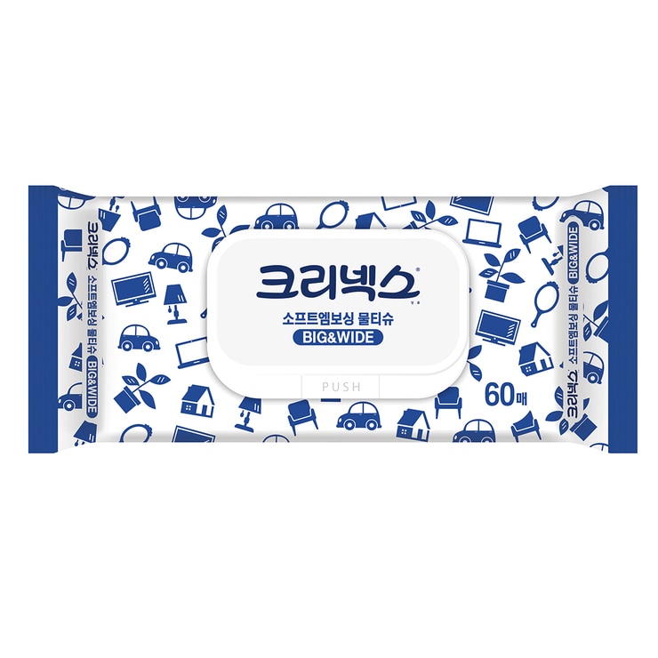 크리넥스 소프트 엠보싱 물티슈 60매x 8 x 2팩 크리넥스 소프트 엠보싱 물티슈 60매x 8 x 2팩