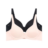 푸마 여성 로고 헴 브라 2매 - 라이트핑크/블랙, 75A