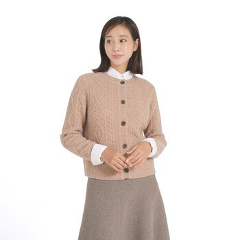 베네뜨 여성 홀가먼트 울혼방 부클 가디건