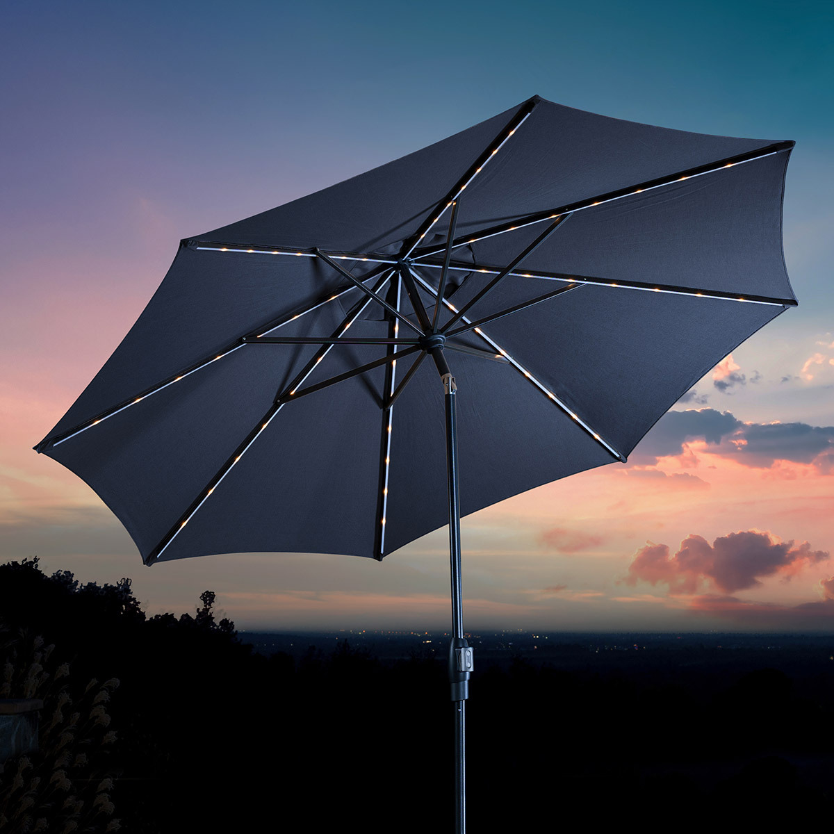 선빌라 LED 조명 우산, 지름 3.0m - 블루