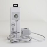 큐브 멀티탭 3구 + USB 3포트 1.8m 2개 - 그레이