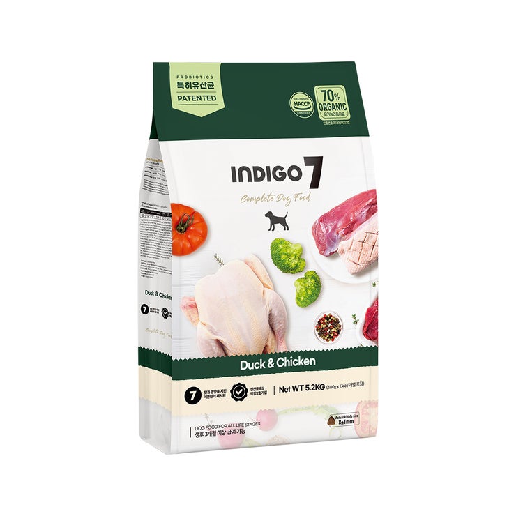 인디고 세븐 반려견 사료 5.2kg - 오리 & 닭고기(D)