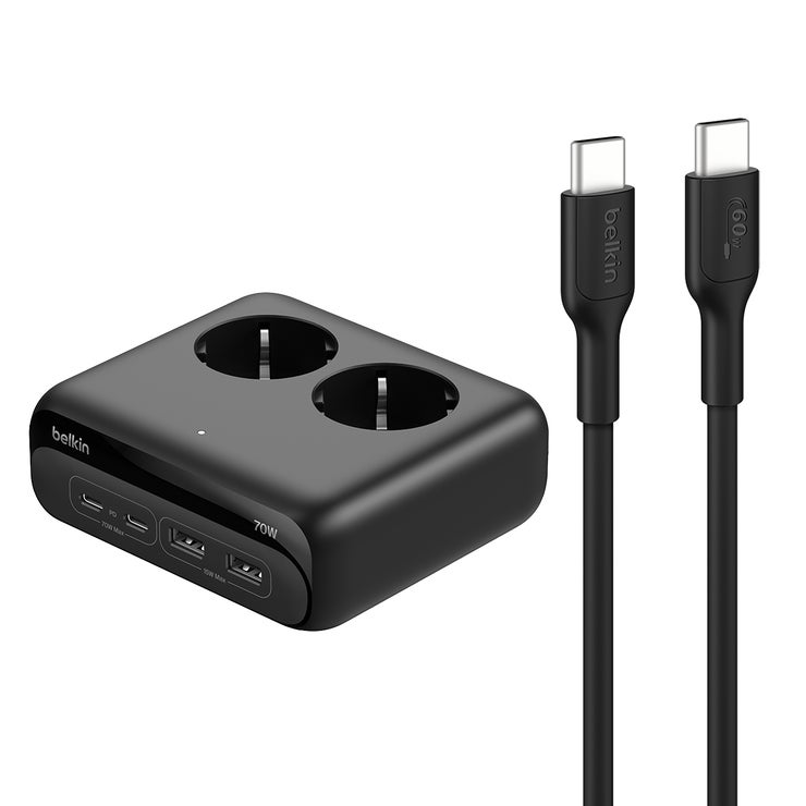 벨킨 70W GaN 데스크탑 고속충전 스테이션 + 케이블 벨킨 70W GaN 데스크탑 고속충전 스테이션 + 케이블