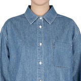 케네스콜 여성 데님 셔츠 - 미디엄 인디고, S