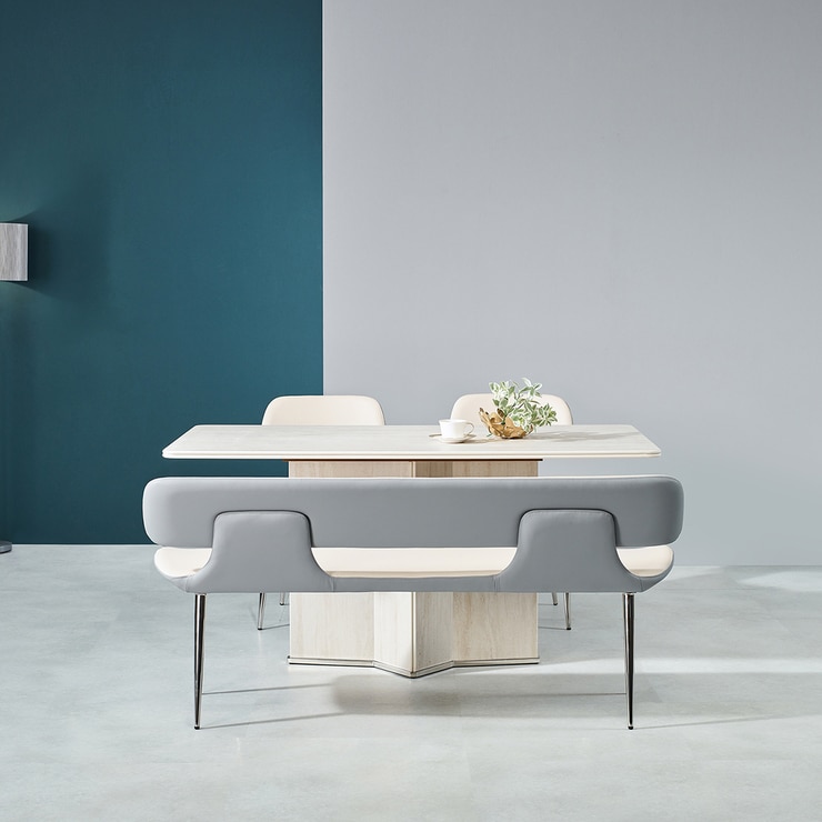 더리치 회전 4인 세라믹 식탁세트 1500 (벤치형)