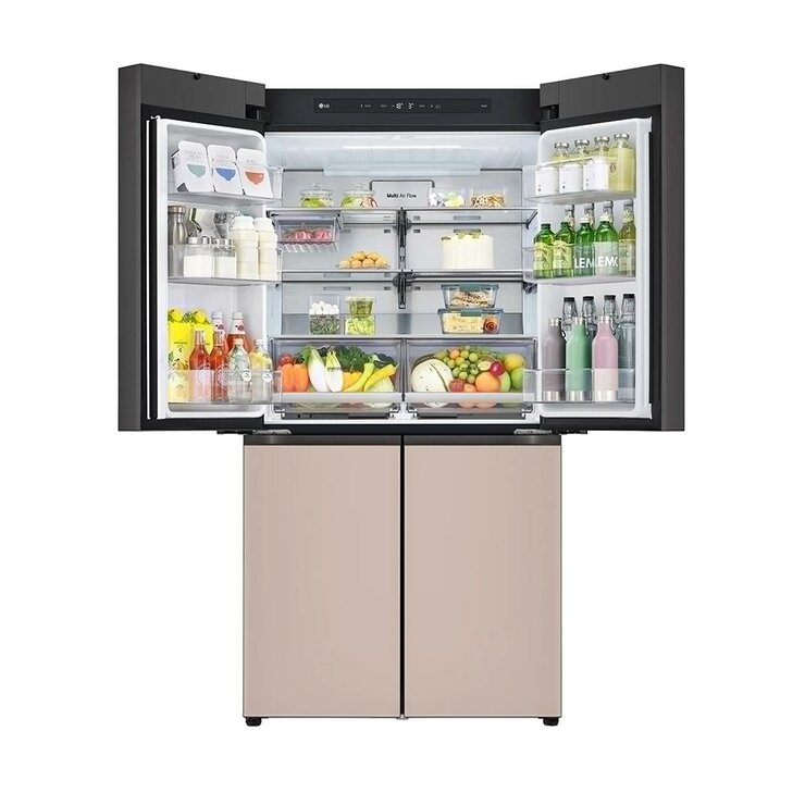 LG 오브제 AI 냉장고 870L, 글라스 토프/아몬드