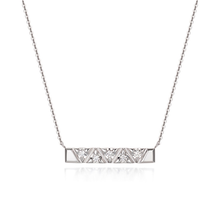 LOND 18K White Gold Diamond Necklace Lumia 680093