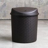 바스클립 라탄 플립형 키친 쓰레기통 21L 2개 - 브라운