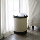 바스클립 라탄 페달형 키친 쓰레기통 21L