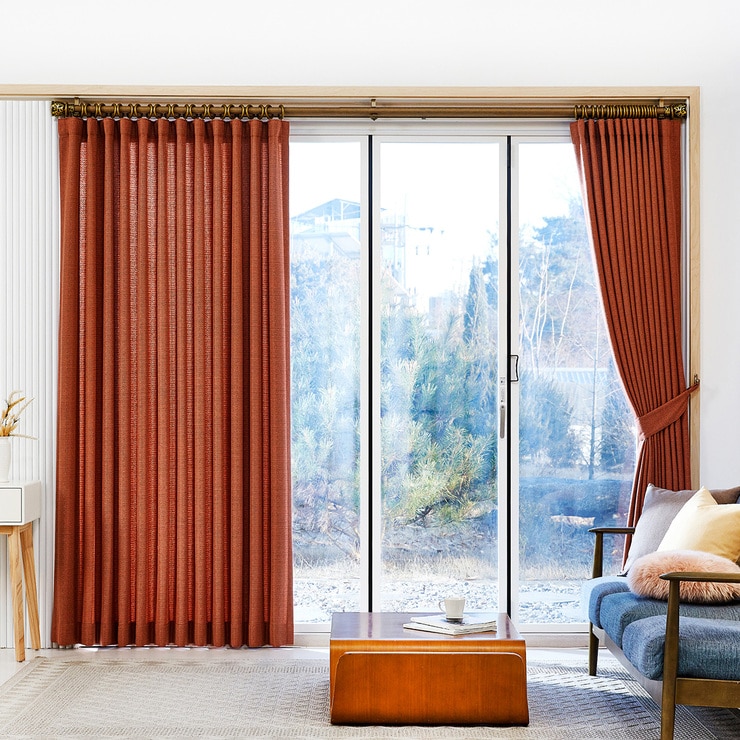 커튼 브릭오렌지 520 x (230/240) cm