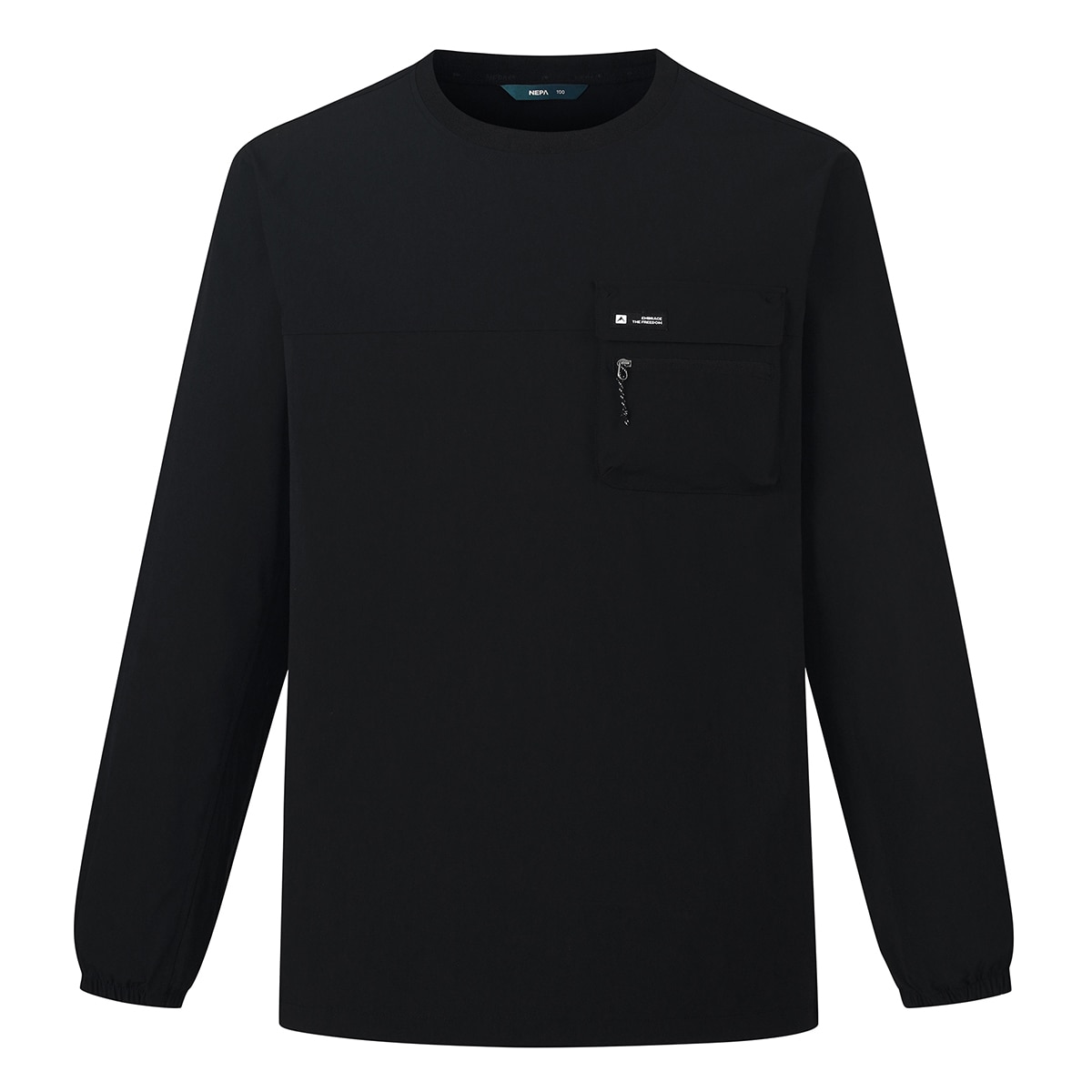 네파 남성 우븐 긴팔 포켓 크루티