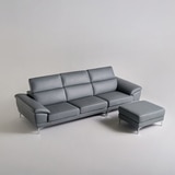 다우닝 마티에 전체천연가죽소파 4인+스툴