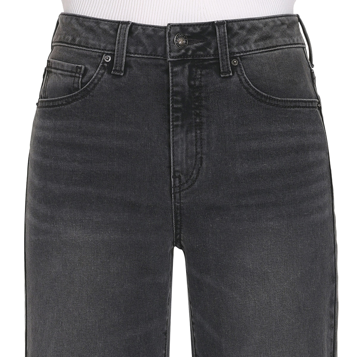 게스 여성 와이드핏 청바지 - 그레이