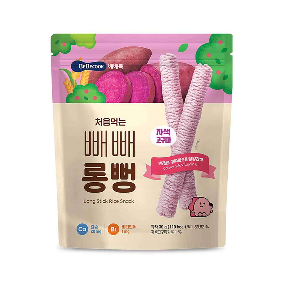 베베쿡 처음먹는 빼빼롱뻥 30g x 10 - 자색고구마