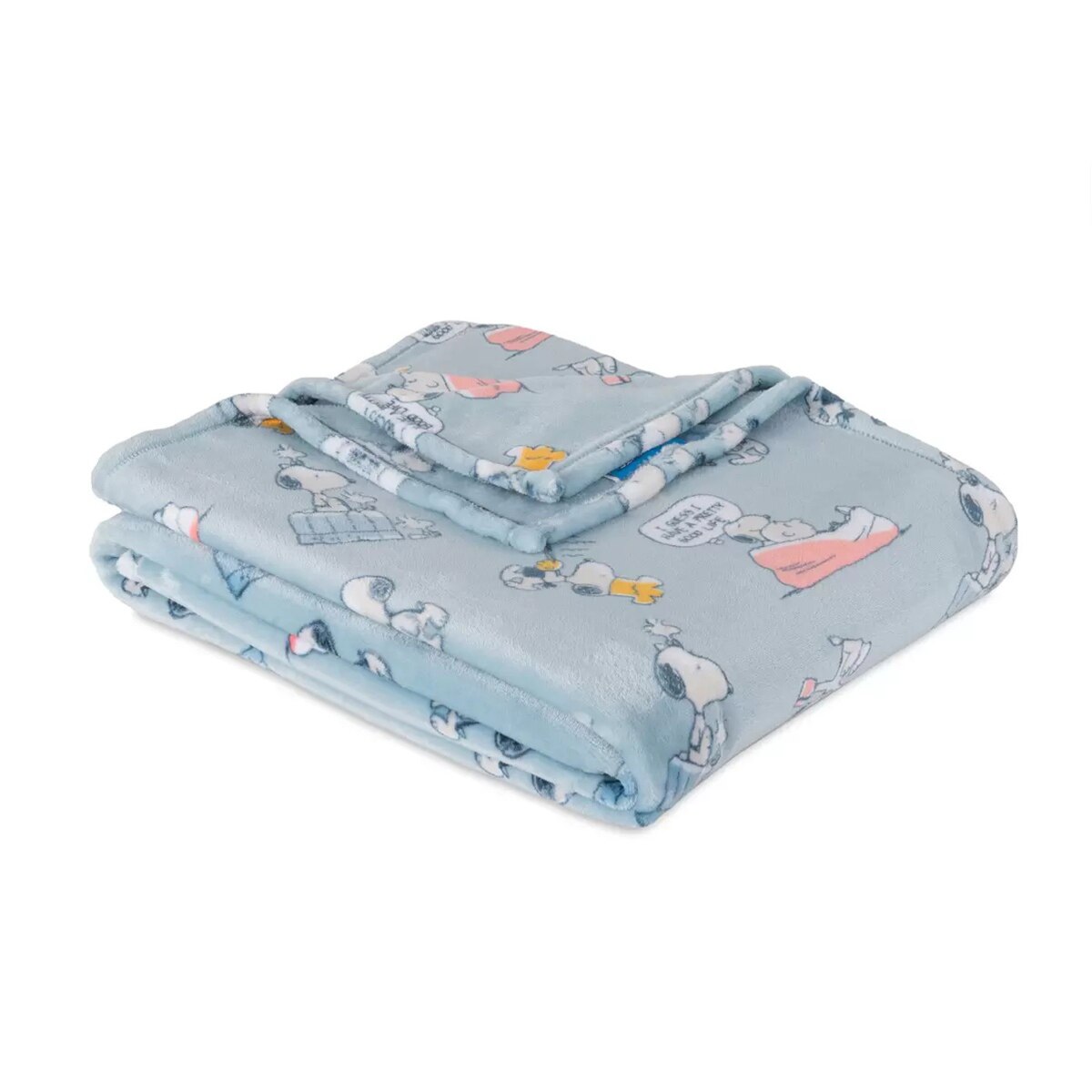 Peanuts 벨벳 담요 152 x 177cm - 블루