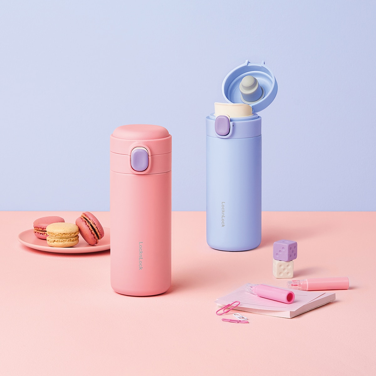 락앤락 포인트 원터치 텀블러 360ml 2PK - 핑크블루 락앤락 포인트 원터치 텀블러 360ml 2PK - 핑크블루