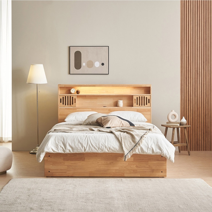 핀란디아 엘리 도어 4 서랍 침대프레임 - 퀸