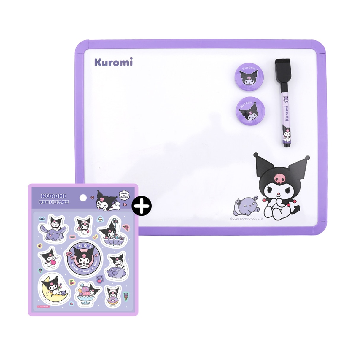 산리오캐릭터즈 화이트 보드 & 마그넷 세트 - 쿠로미