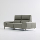 UND NA17 전체 천연 이태리 슈렁큰통가죽 3인 소파 - 미스티그레이