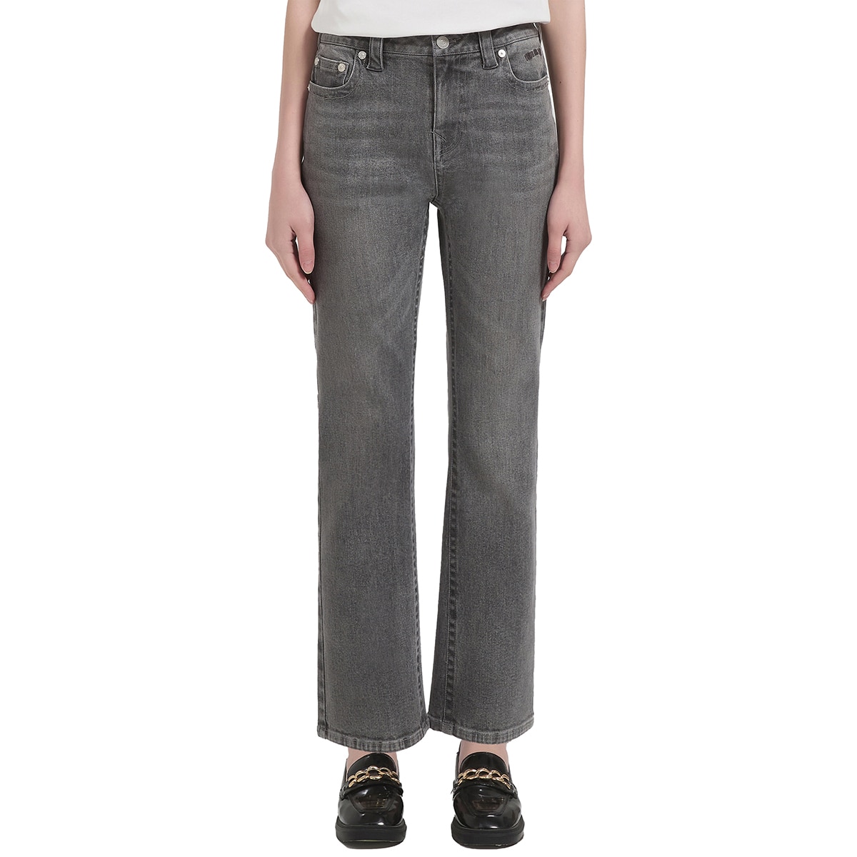 트루릴리젼 여성 세미플레어 청바지 - 그레이, 28