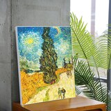 지클레 그림 액자 (80 x 60cm 또는 60 x 80cm) - 고흐, 삼나무와 별이 있는 길