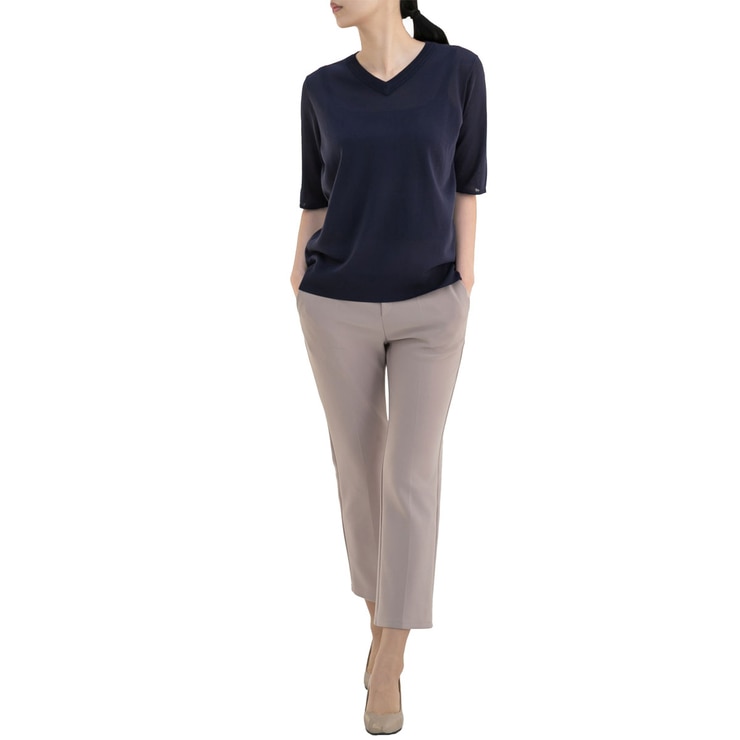 보니스팍스 여성 브이넥 풀오버 니트 - 네이비, L