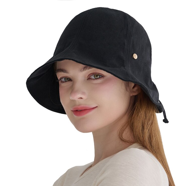 안드레아바나 여성 코튼 햇 - 블랙