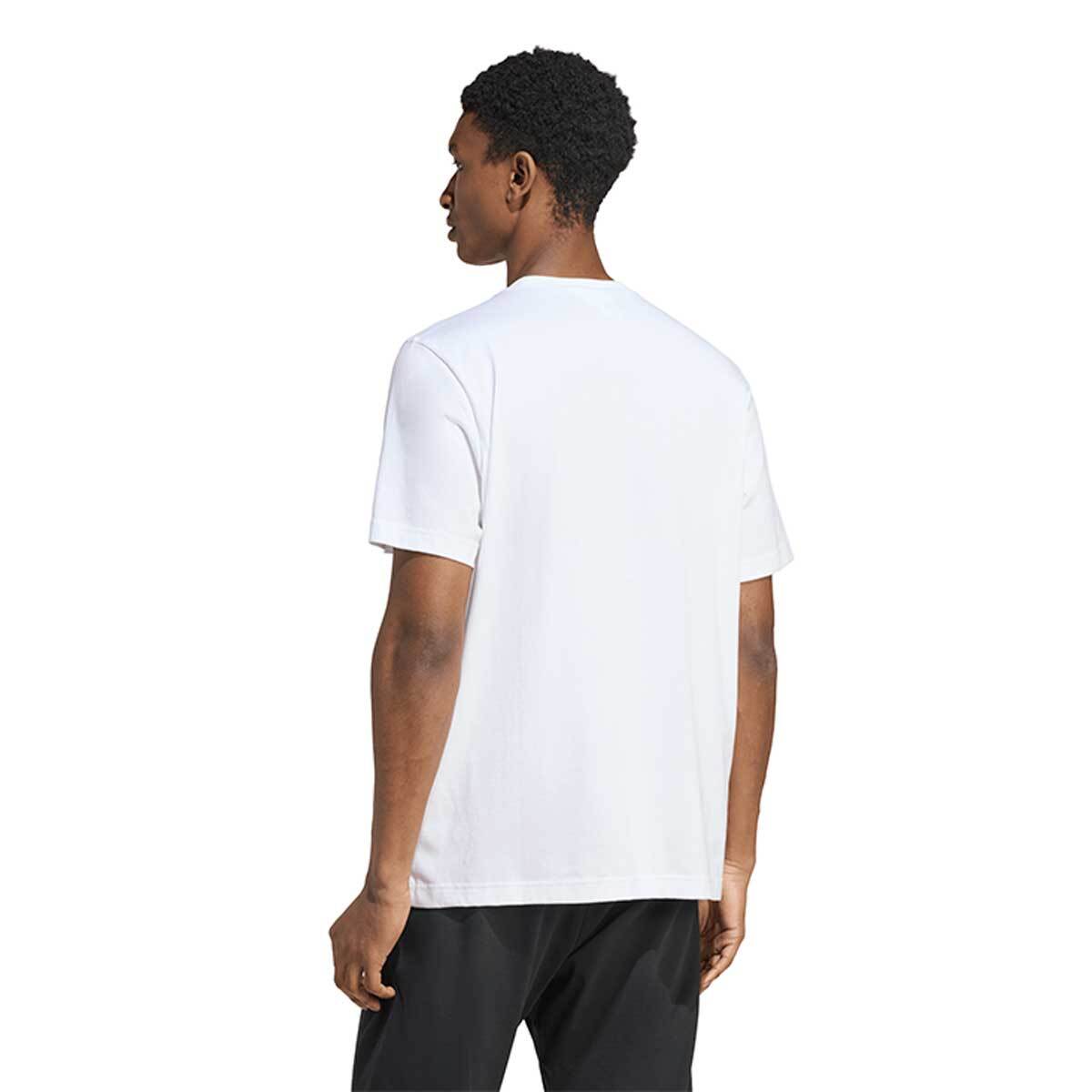 아디다스 남성 반소매 로고 티셔츠 - 화이트, XXL