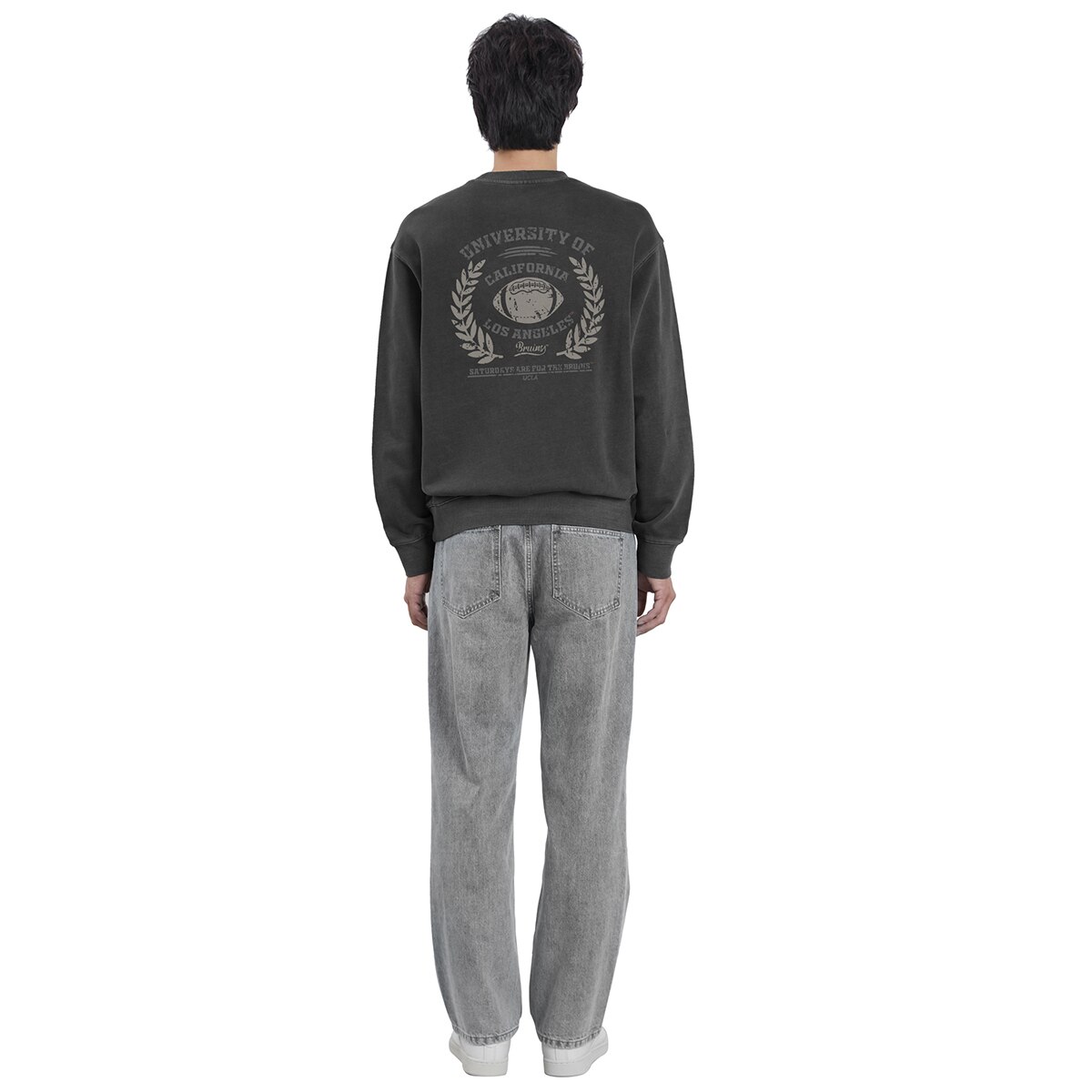 UCLA 성인 긴소매 피그먼트 맨투맨 - 차콜그레이, M
