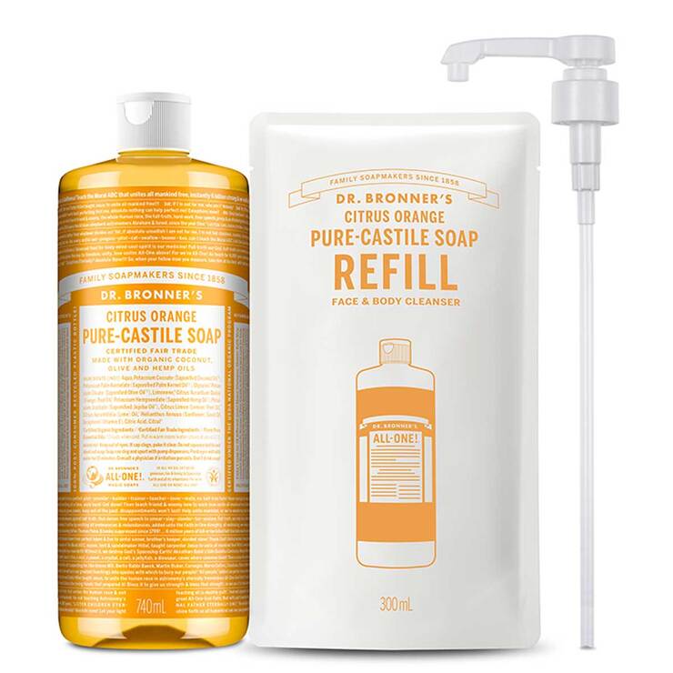 닥터 브로너스 퓨어 캐스틸 솝 740ml+300ml 닥터 브로너스 퓨어 캐스틸 솝 740ml+300ml