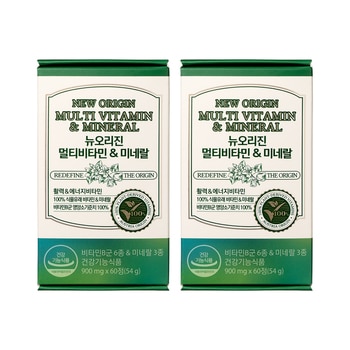 뉴오리진 식물유래 멀티비타민&미네랄 900mg 60정 x 2개입 (60일분)