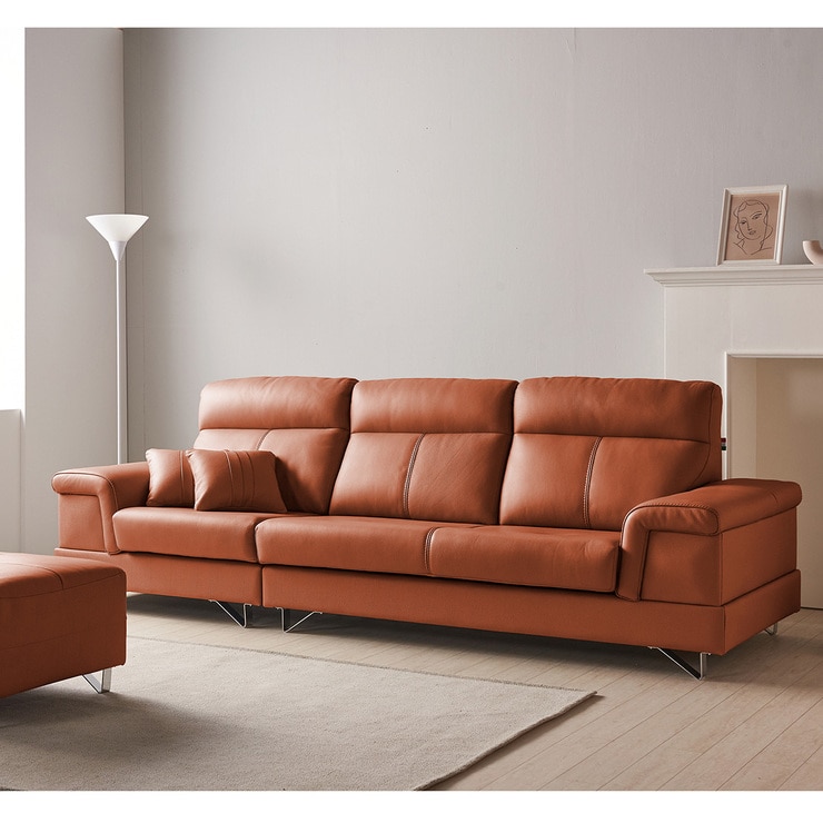사트바 인헤런트 통가죽 카우치소파 - 브라운, 스툴 사트바 인헤런트 통가죽 카우치소파 - 브라운, 스툴
