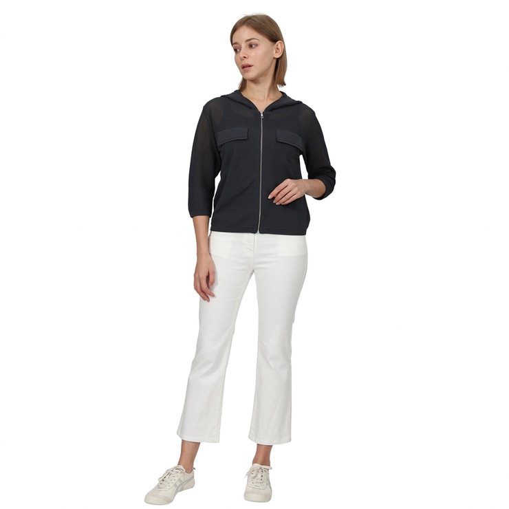 안지크 여성 니트 후드 재킷 - 다크 그레이