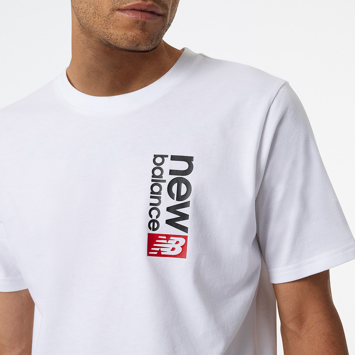 뉴발란스 남성 반소매 티셔츠 - 화이트, L