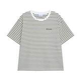 컬럼비아 여성 스트라이프 티셔츠 - 카키, S