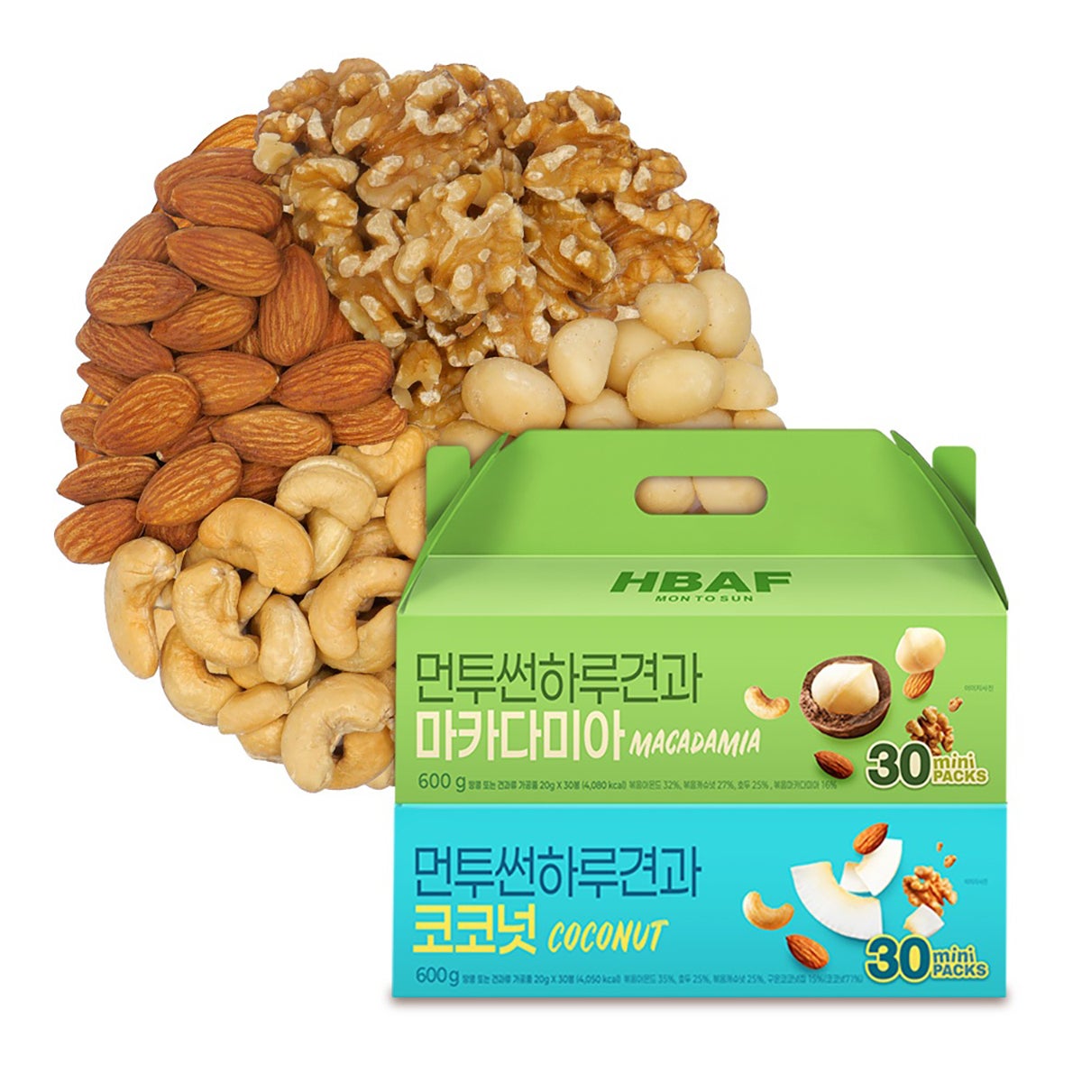 하루견과 선물세트 (20g x 30ea) x 2 코코넛 + 마카다미아 하루견과 선물세트 (20g x 30ea) x 2 코코넛 + 마카다미아
